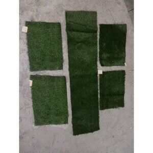 4 Green Grass Placemats 1 Table Runner Faux Turf Artificial Grass Shower, Easter